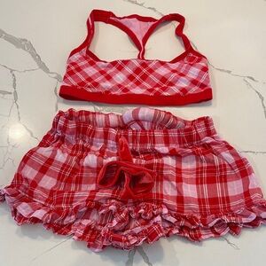 Victoria's Secret Pink and Red Lingerie Set